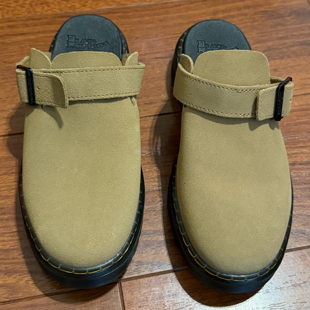 Dr. Martens Light Brown Suede Clogs